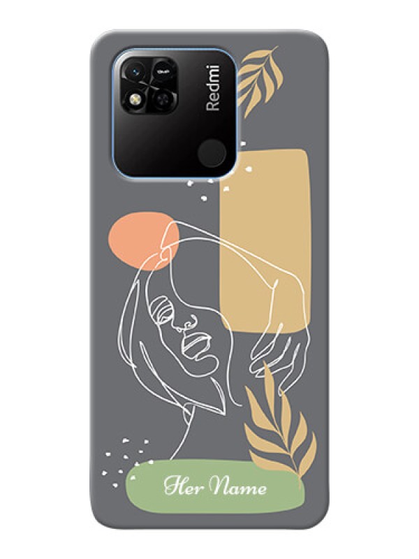Custom Redmi 10A Sport Phone Back Covers: Gazing Woman line art Design