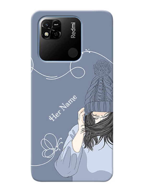 Custom Redmi 10A Sport Custom Mobile Case with Girl in winter outfit Design