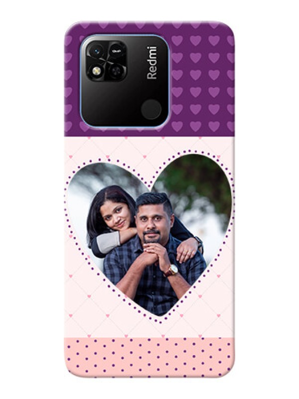 Custom Redmi 10A Mobile Back Covers: Violet Love Dots Design