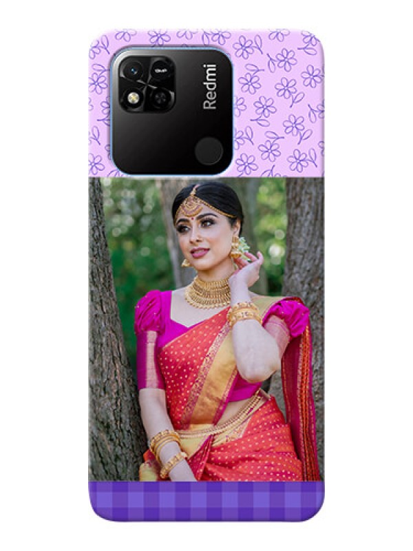 Custom Redmi 10A Mobile Cases: Purple Floral Design