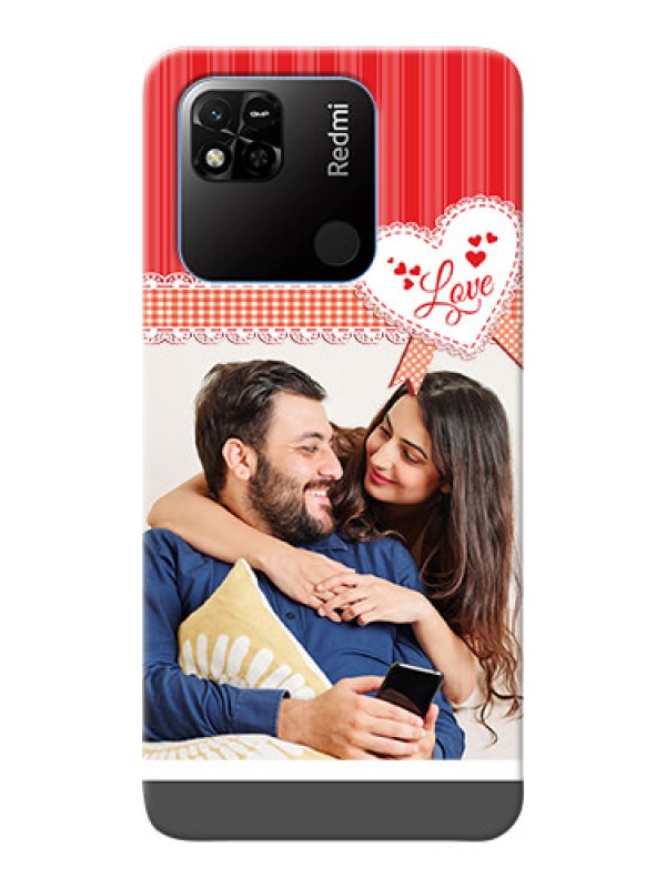 Custom Redmi 10A phone cases online: Red Love Pattern Design
