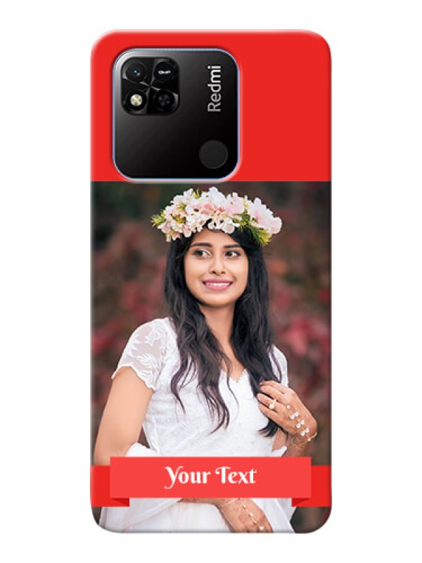 Custom Redmi 10A Personalised mobile covers: Simple Red Color Design