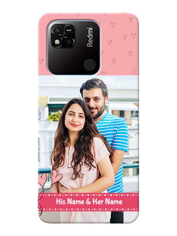 Custom Redmi 10A phone back covers: Love Design Peach Color