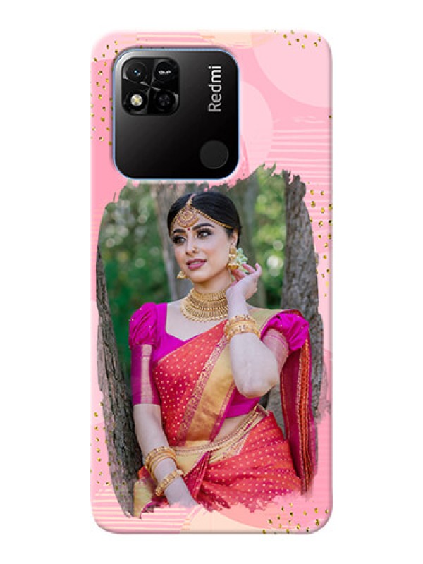 Custom Redmi 10A Phone Covers for Girls: Gold Glitter Splash Design