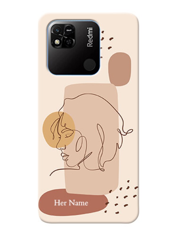 Custom Redmi 10A Custom Phone Covers: Calm Woman line art Design