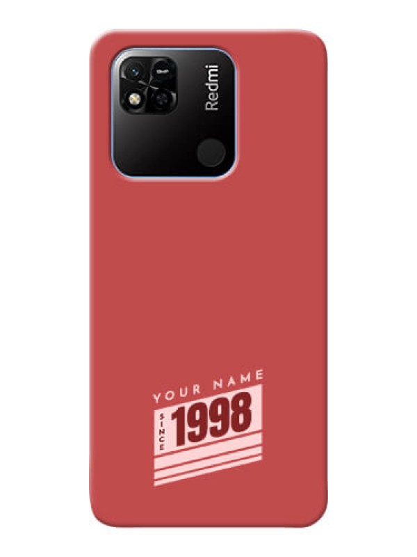 Custom Redmi 10A Phone Back Covers: Red custom year of birth Design