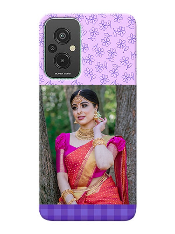 Custom Xiaomi Redmi 11 Prime 4G Mobile Cases: Purple Floral Design
