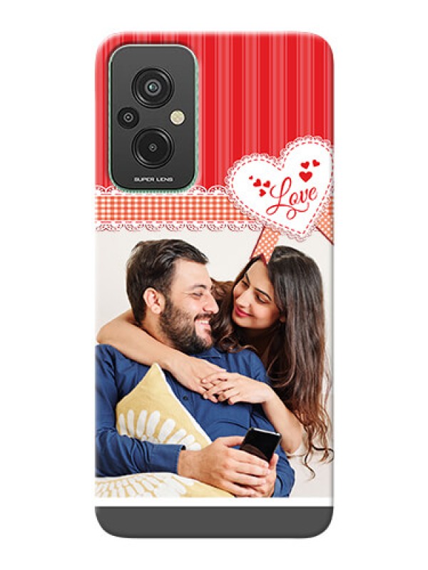 Custom Xiaomi Redmi 11 Prime 4G phone cases online: Red Love Pattern Design