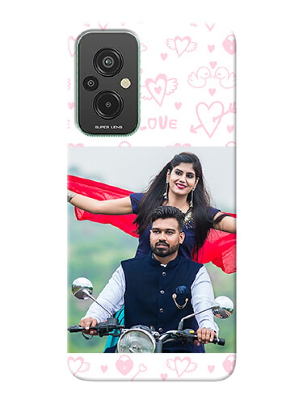 Custom Xiaomi Redmi 11 Prime 4G personalized phone covers: Pink Flying Heart Design