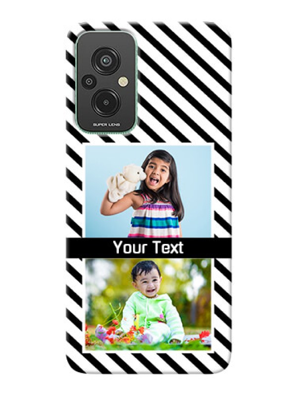 Custom Xiaomi Redmi 11 Prime 4G Back Covers: Black And White Stripes Design