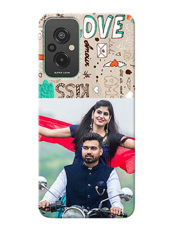 Custom Xiaomi Redmi 11 Prime 4G Personalised mobile covers: Love Doodle Pattern 