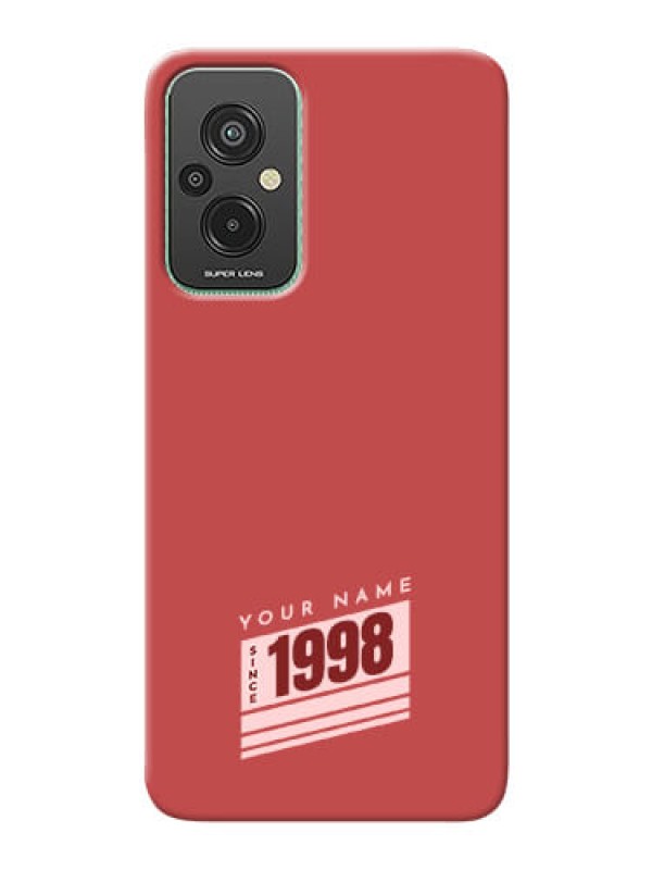 Custom Redmi 11 Prime 4G Phone Back Covers: Red custom year of birth Design
