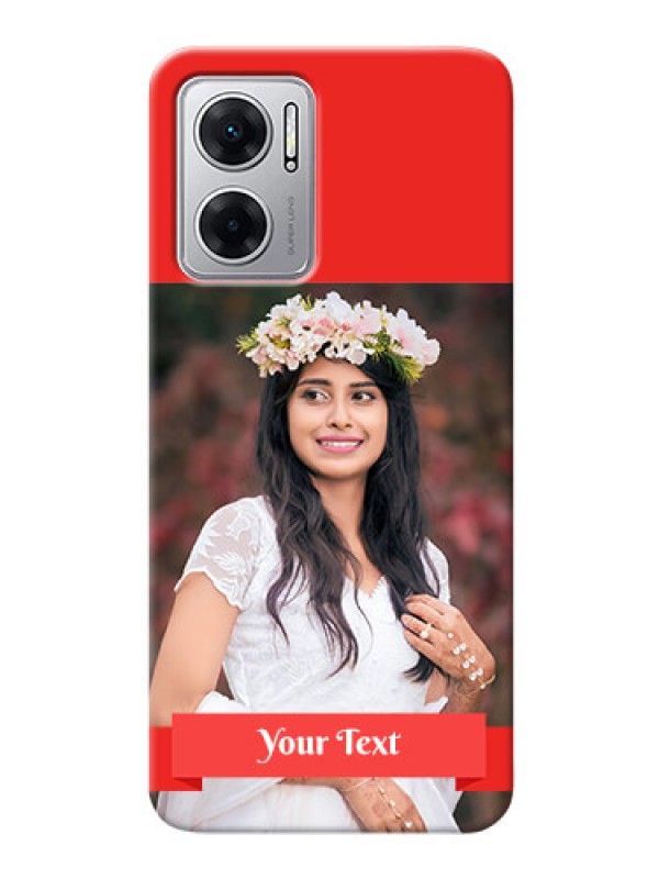 Custom Redmi 11 Prime 5G Personalised mobile covers: Simple Red Color Design
