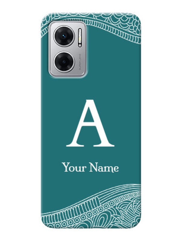 Custom Redmi 11 Prime 5G Mobile Back Covers: line art pattern with custom name Design