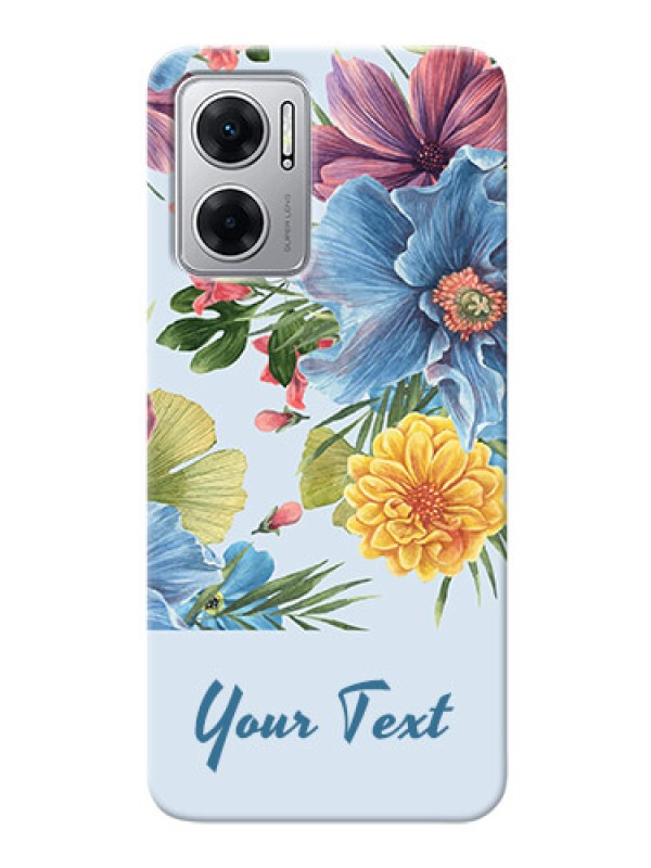 Custom Redmi 11 Prime 5G Custom Phone Cases: Stunning Watercolored Flowers Painting Design