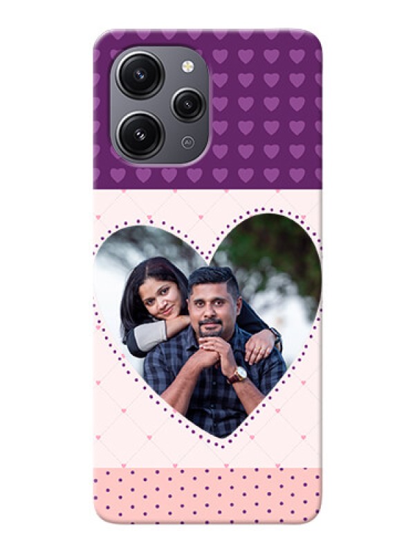 Custom Redmi 12 4G Mobile Back Covers: Violet Love Dots Design