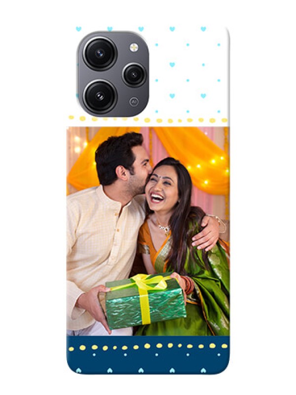 Custom Redmi 12 4G Phone Covers: White and Blue Abstract Design