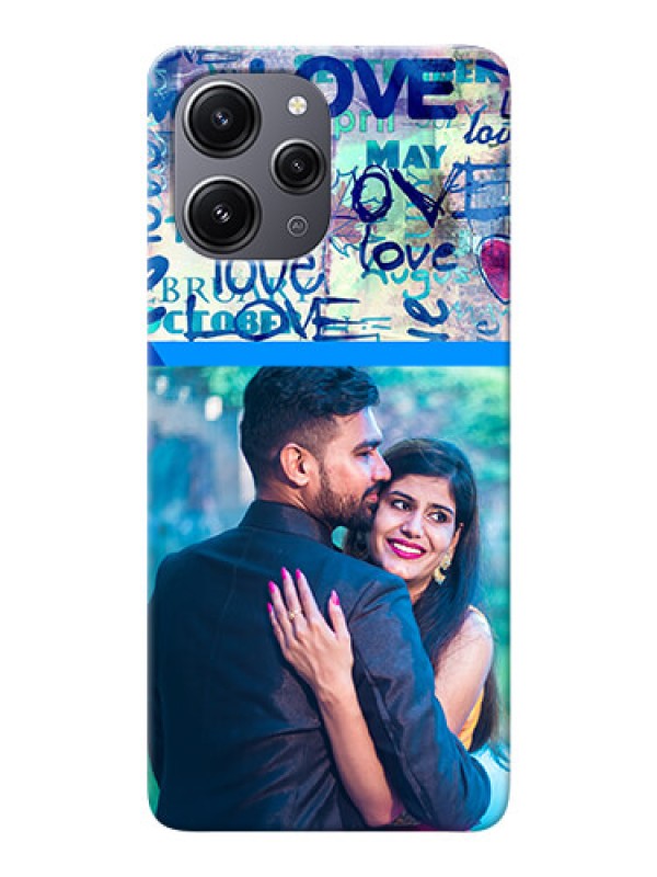 Custom Redmi 12 4G Mobile Covers Online: Colorful Love Design