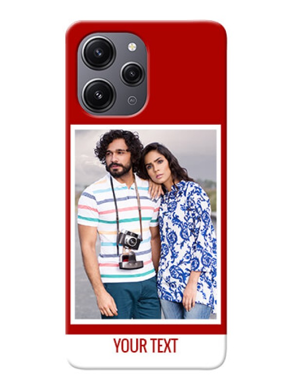 Custom Redmi 12 4G mobile phone covers: Simple Red Color Design