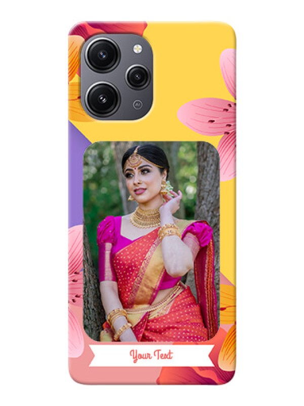 Custom Redmi 12 4G Mobile Covers: 3 Image With Vintage Floral Design