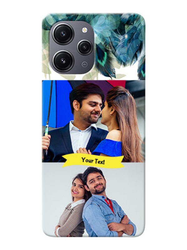 Custom Redmi 12 4G Phone Cases: Image with Boho Peacock Feather Design