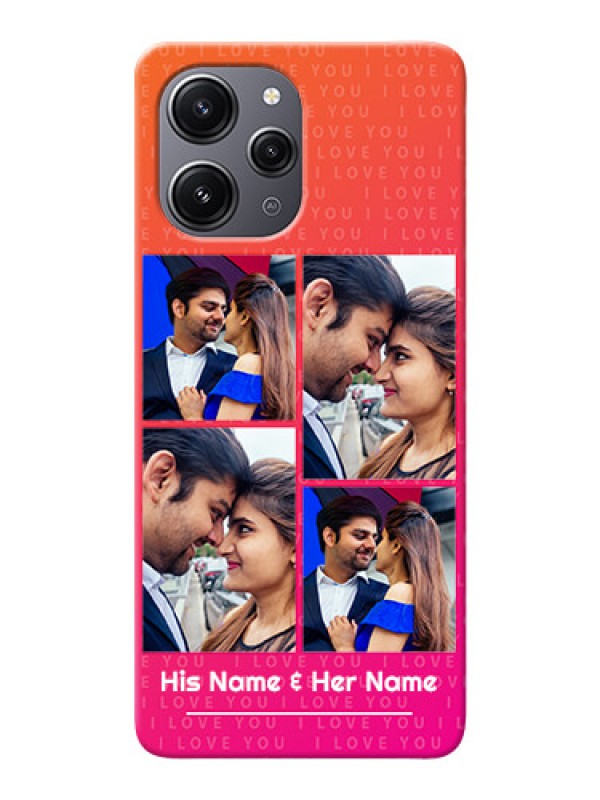 Custom Redmi 12 4G custom back covers: I Love You Pink Design