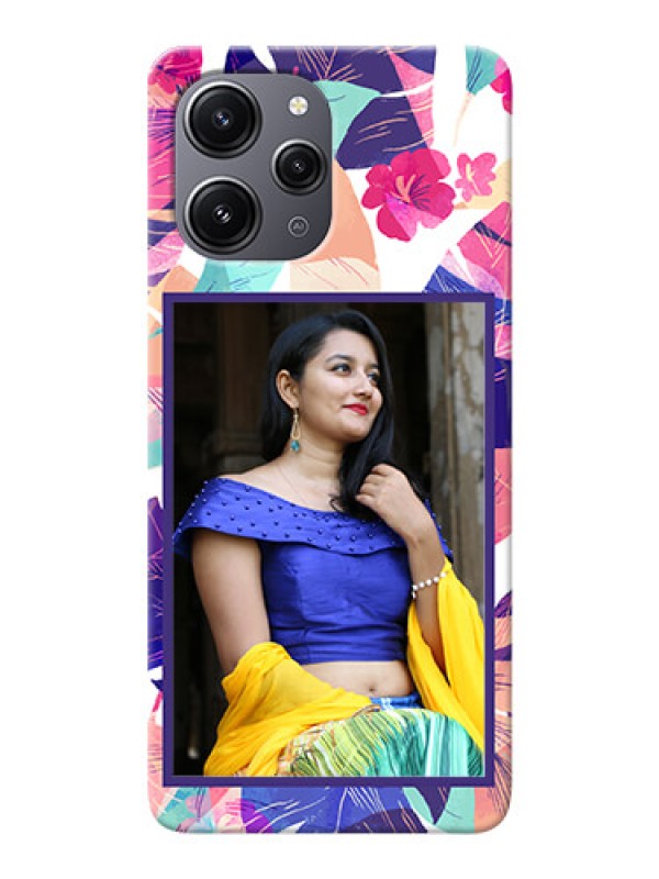 Custom Redmi 12 4G Personalised Phone Cases: Abstract Floral Design