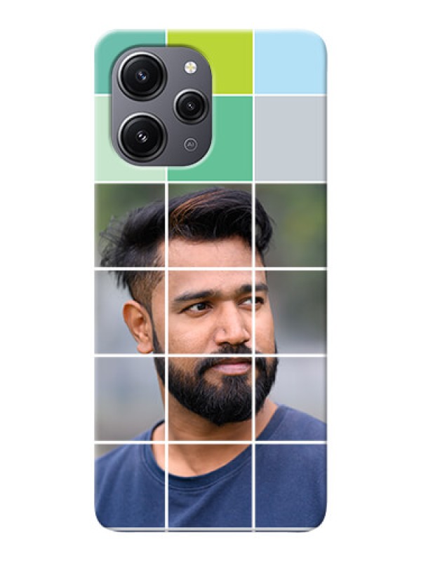 Custom Redmi 12 4G personalised phone covers with white box pattern