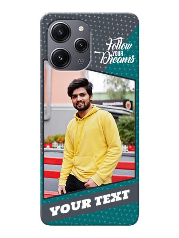 Custom Redmi 12 4G Back Covers: Background Pattern Design with Quote