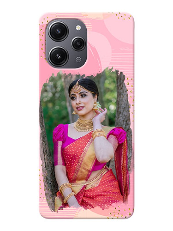Custom Redmi 12 4G Phone Covers for Girls: Gold Glitter Splash Design
