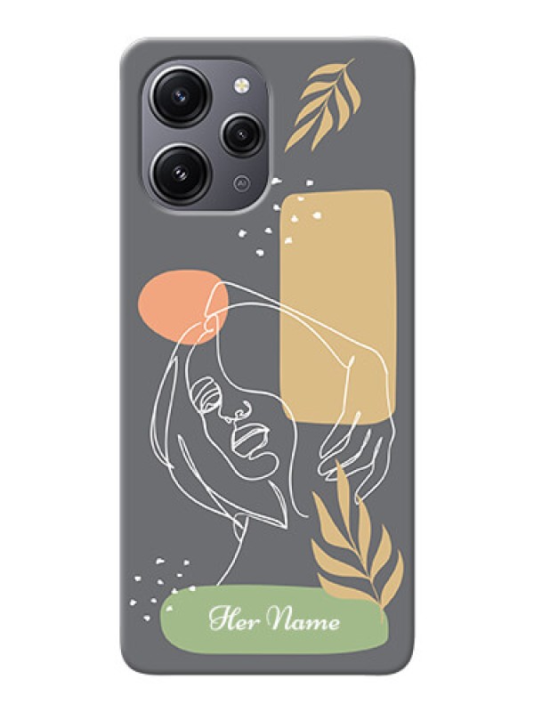 Custom Redmi 12 4G Custom Phone Case with Gazing Woman line art Design