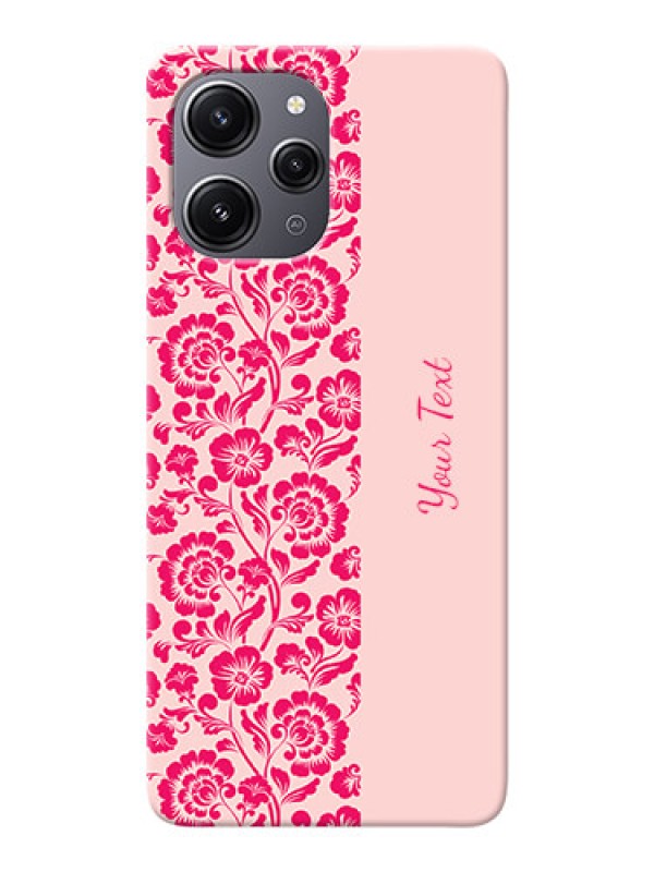 Custom Redmi 12 4G Custom Phone Case with Attractive Floral Pattern Design