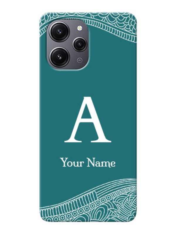 Custom Redmi 12 4G Personalized Phone Case with line art pattern with custom name Design