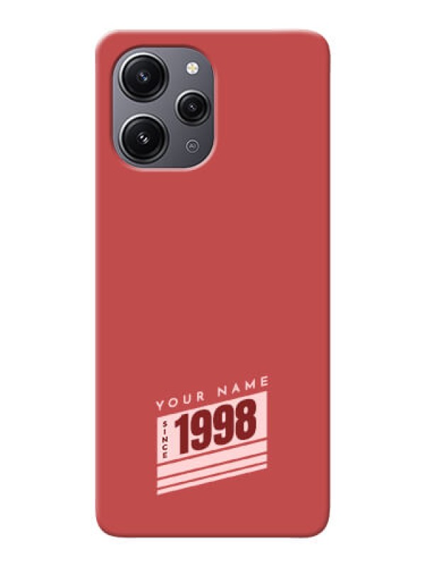 Custom Redmi 12 4G Custom Phone Case with Red custom year of birth Design