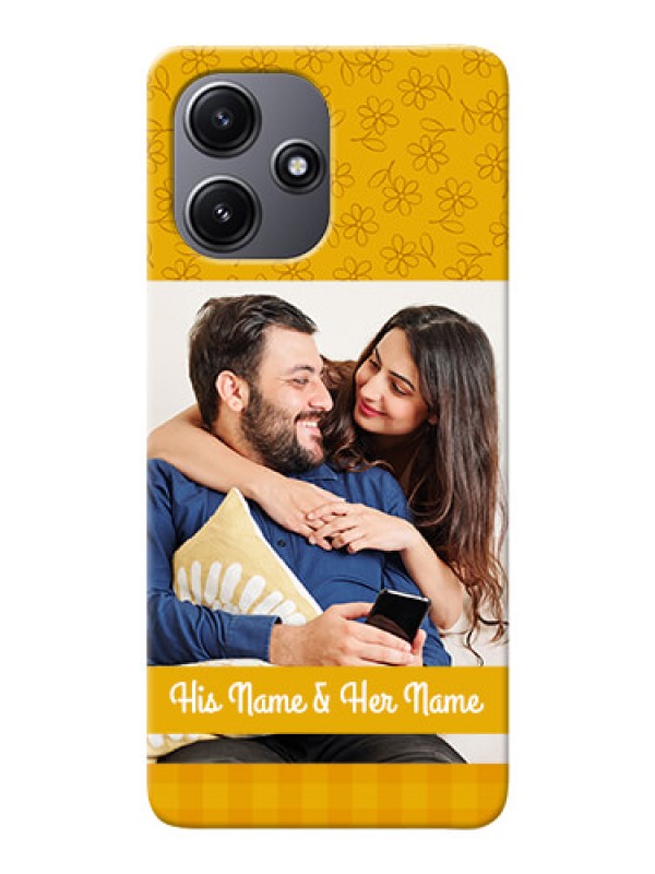 Custom Redmi 12 5G mobile phone covers: Yellow Floral Design