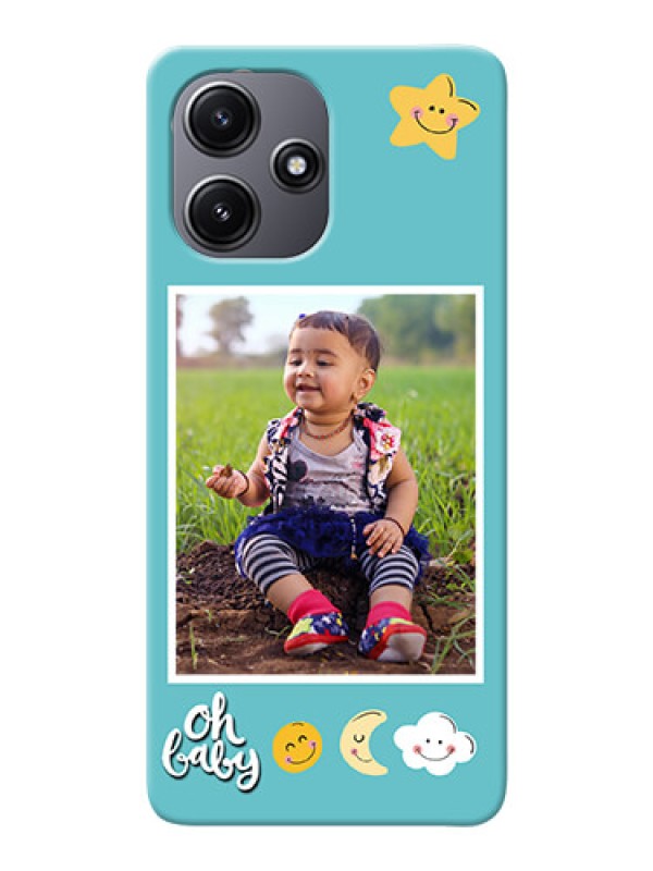 Custom Redmi 12 5G Personalised Phone Cases: Smiley Kids Stars Design
