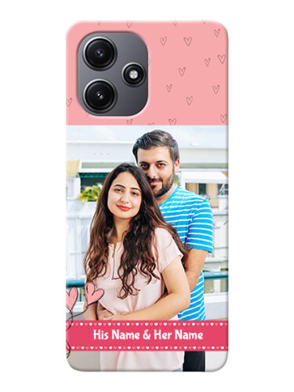 Custom Redmi 12 5G phone back covers: Love Design Peach Color