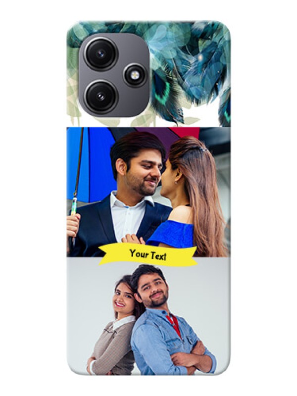 Custom Redmi 12 5G Phone Cases: Image with Boho Peacock Feather Design