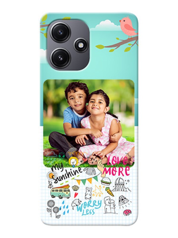 Custom Redmi 12 5G phone cases online: Doodle love Design