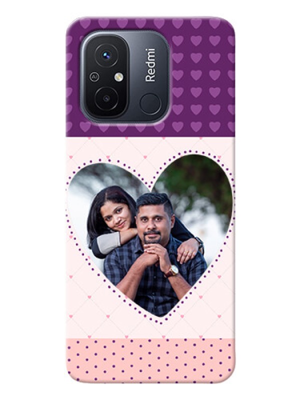 Custom Redmi 12C Mobile Back Covers: Violet Love Dots Design