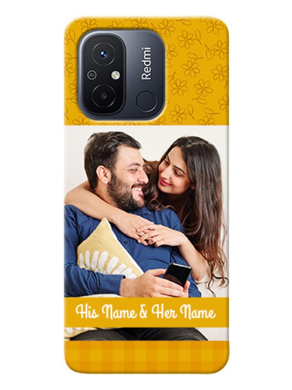 Custom Redmi 12C mobile phone covers: Yellow Floral Design