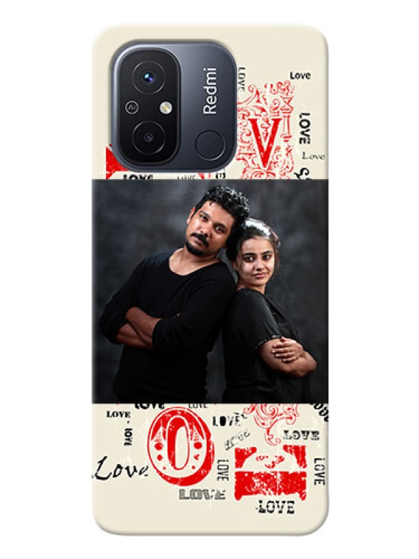 Custom Redmi 12C mobile cases online: Trendy Love Design Case