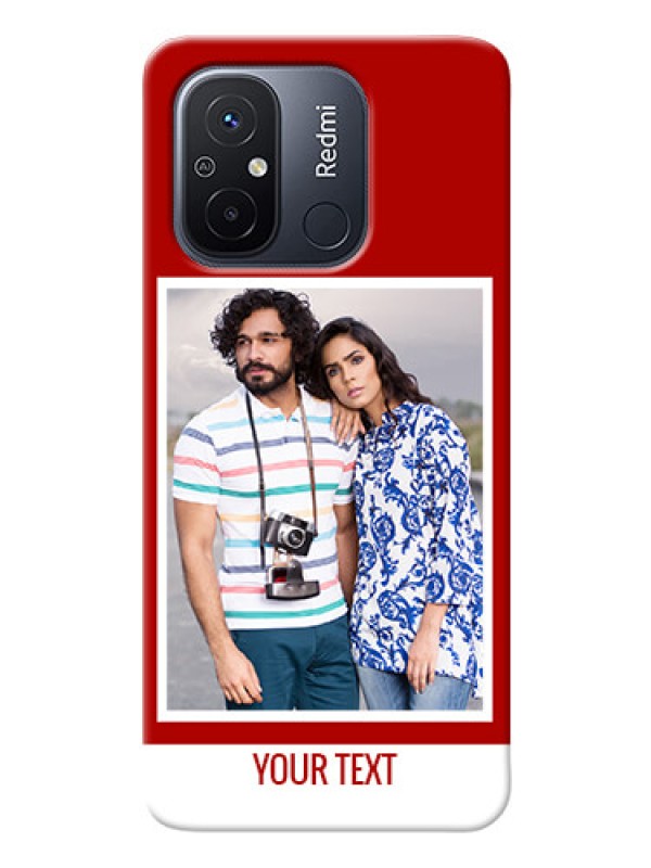 Custom Redmi 12C mobile phone covers: Simple Red Color Design
