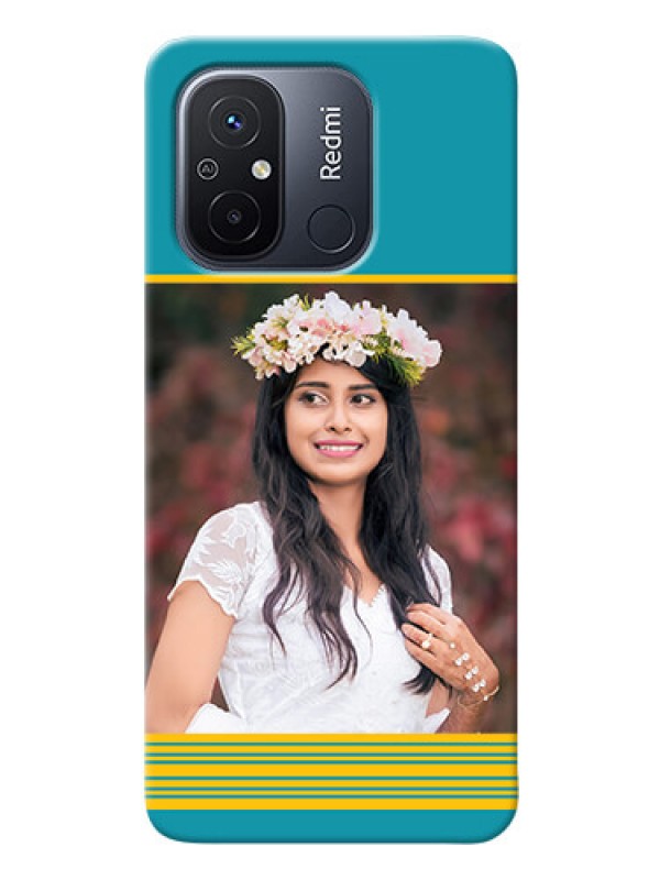 Custom Redmi 12C personalized phone covers: Yellow & Blue Design 