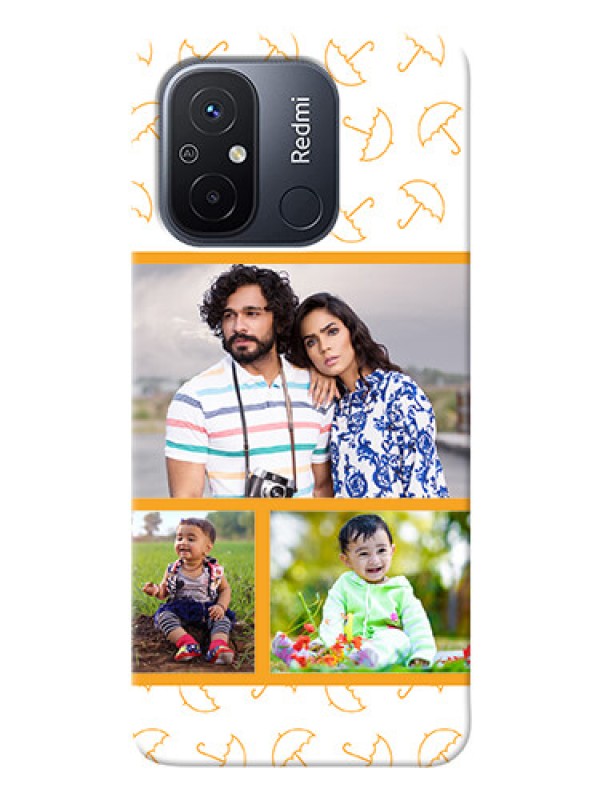 Custom Redmi 12C Personalised Phone Cases: Yellow Pattern Design