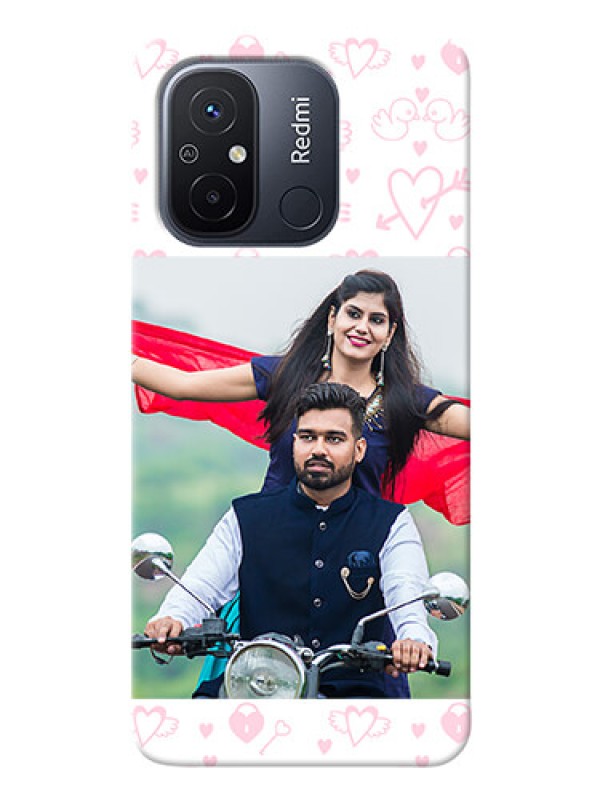 Custom Redmi 12C personalized phone covers: Pink Flying Heart Design