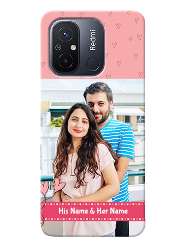 Custom Redmi 12C phone back covers: Love Design Peach Color