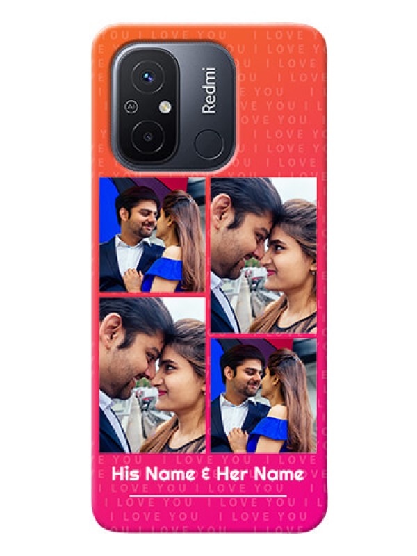 Custom Redmi 12C custom back covers: I Love You Pink Design