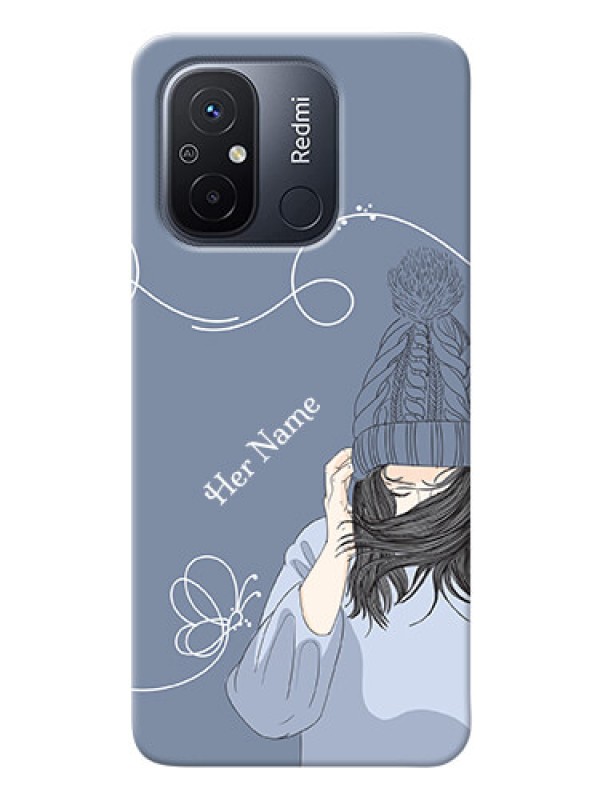 Custom Redmi 12C Custom Mobile Case with Girl in winter outfit Design