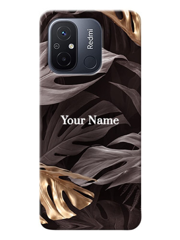 Custom Redmi 12C Mobile Back Covers: Wild Leaves digital paint Design